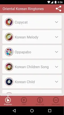 Oriental Korean Ringtones android App screenshot 4